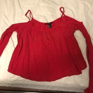 Forever 21 off the shoulder red tank size M